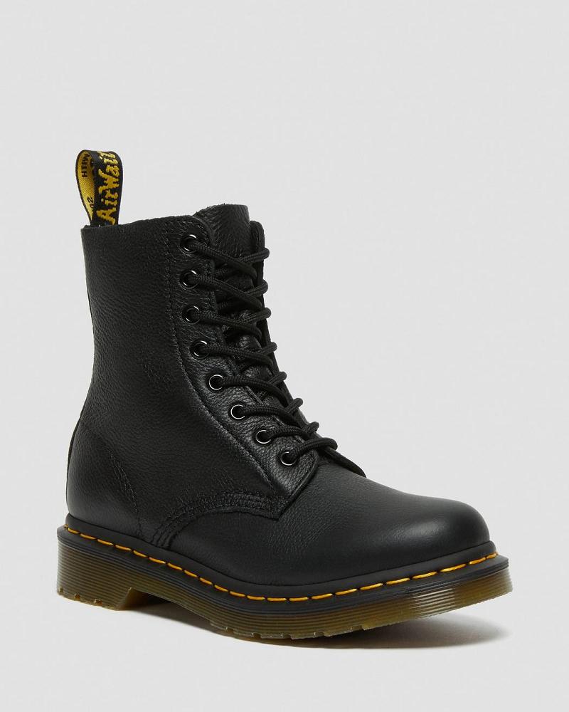 Women\'s Dr Martens 1460 Pascal Virginia Leather Ankle Boots Black | AU 18XYU